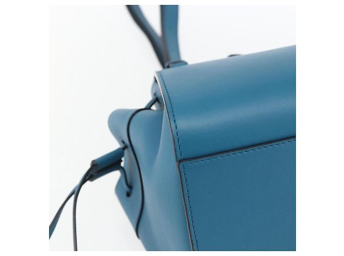 LOEWE Anagram Hammock Mini Borsa a Corda in Pelle Blu Oro Auth BA10330SM D'oro - vista 16