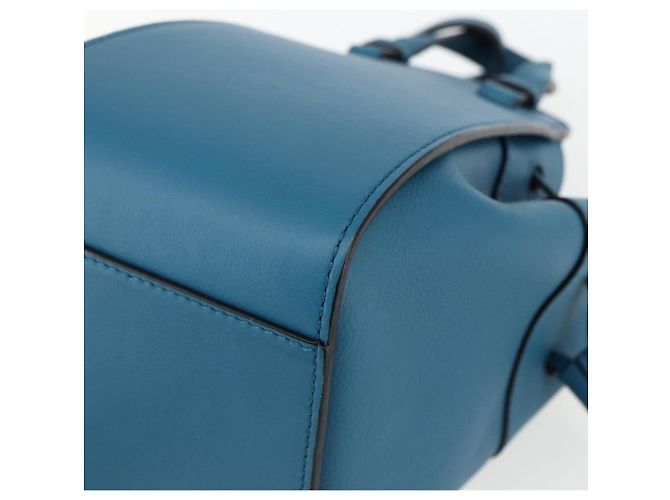 LOEWE Anagram Hammock Mini Borsa a Corda in Pelle Blu Oro Auth BA10330SM D'oro - vista 17