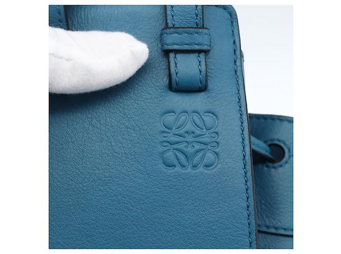 LOEWE Anagram Hammock Mini Borsa a Corda in Pelle Blu Oro Auth BA10330SM D'oro - vista 19