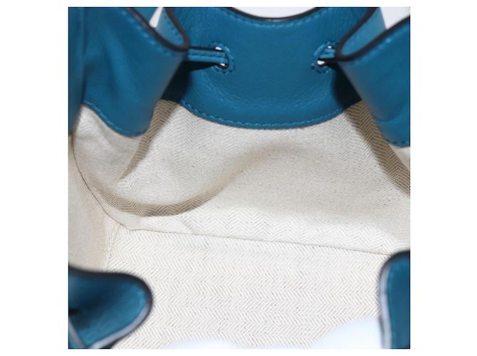 LOEWE Anagram Hammock Mini Borsa a Corda in Pelle Blu Oro Auth BA10330SM D'oro - vista 21