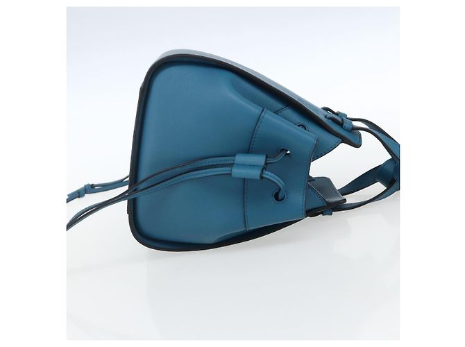 LOEWE Anagram Hammock Mini Borsa a Corda in Pelle Blu Oro Auth BA10330SM D'oro - vista 4