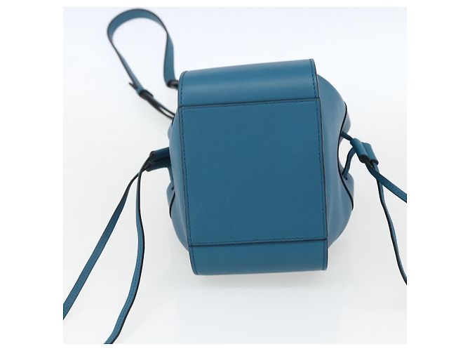 LOEWE Anagram Hammock Mini Borsa a Corda in Pelle Blu Oro Auth BA10330SM D'oro - vista 5