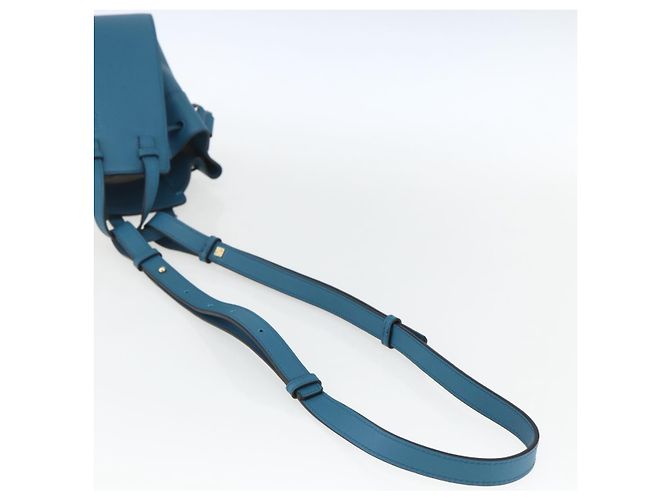 LOEWE Anagram Hammock Mini Borsa a Corda in Pelle Blu Oro Auth BA10330SM D'oro - vista 8
