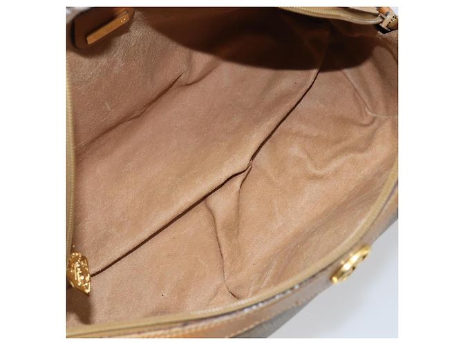 Gucci Borsa Boston Micro GG Supreme PVC Beige Oro 002 58 0165 Auth ep13225 D'oro - vista 10