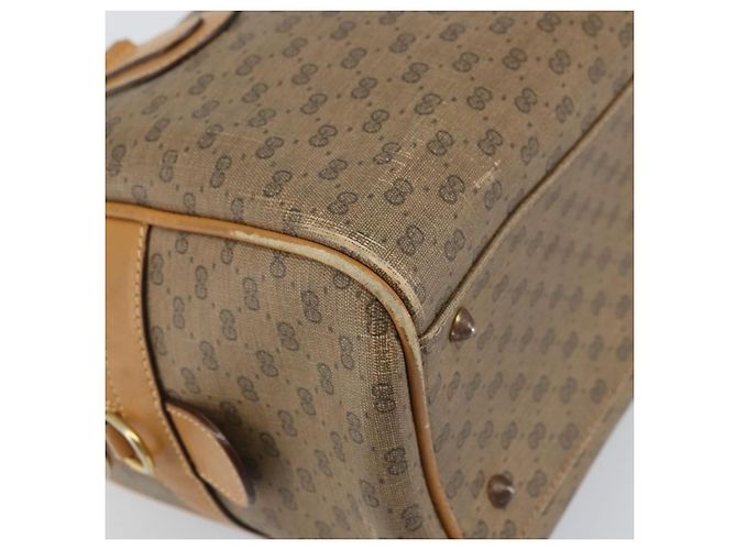 Gucci Borsa Boston Micro GG Supreme PVC Beige Oro 002 58 0165 Auth ep13225 D'oro - vista 14