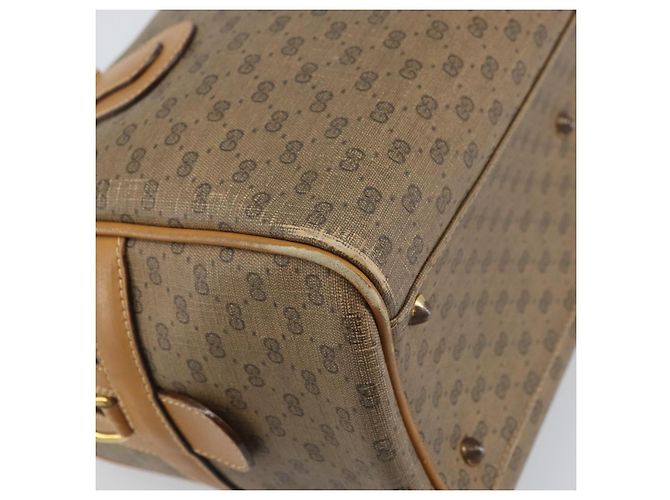 Gucci Borsa Boston Micro GG Supreme PVC Beige Oro 002 58 0165 Auth ep13225 D'oro - vista 16
