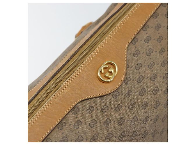 Gucci Borsa Boston Micro GG Supreme PVC Beige Oro 002 58 0165 Auth ep13225 D'oro - vista 17