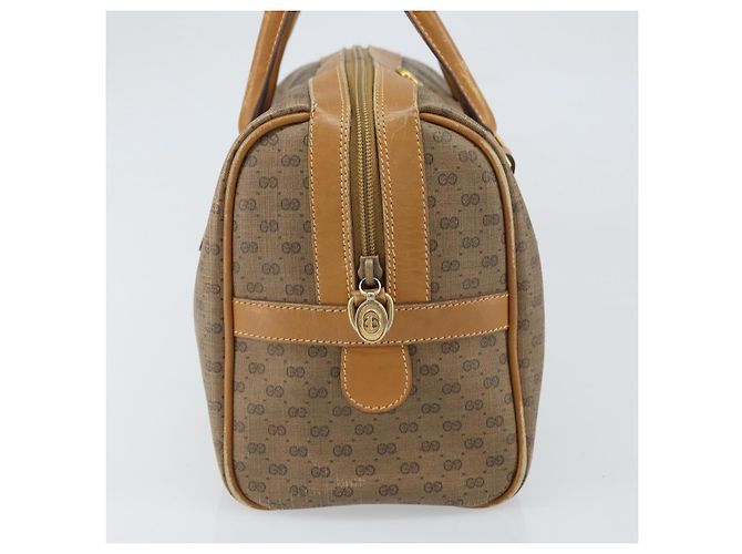 Gucci Borsa Boston Micro GG Supreme PVC Beige Oro 002 58 0165 Auth ep13225 D'oro - vista 3