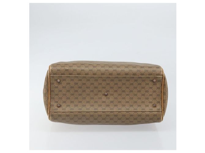 Gucci Borsa Boston Micro GG Supreme PVC Beige Oro 002 58 0165 Auth ep13225 D'oro - vista 5