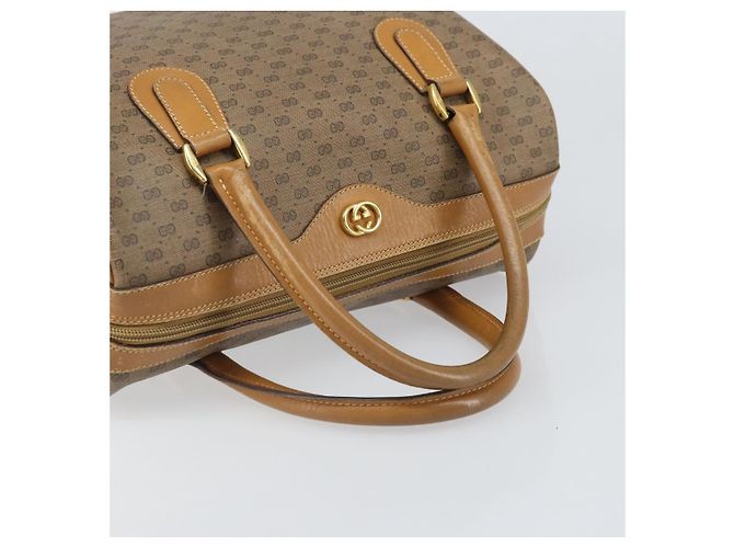 Gucci Borsa Boston Micro GG Supreme PVC Beige Oro 002 58 0165 Auth ep13225 D'oro - vista 7