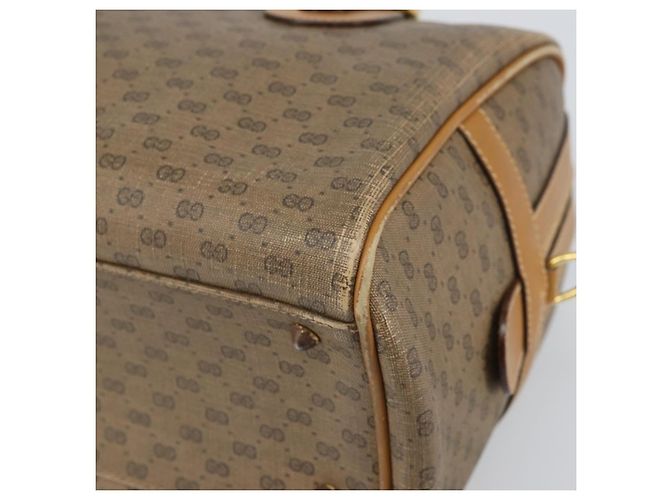 Gucci Borsa Boston Micro GG Supreme PVC Beige Oro 002 58 0165 Auth ep13225 D'oro - vista 9
