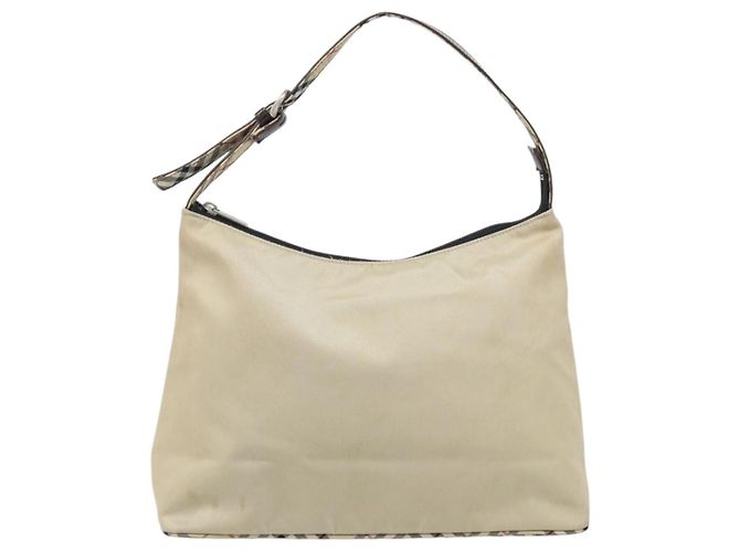 Burberry Borsa a Spalla in Nylon Beige Argento Auth bs33084 - vista 13