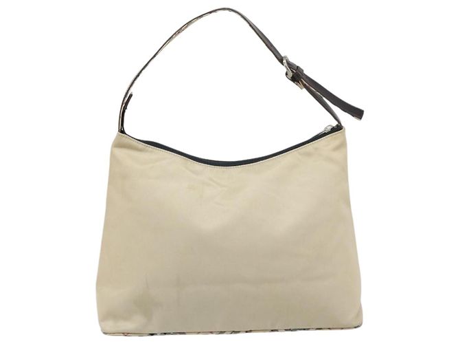 Burberry Borsa a Spalla in Nylon Beige Argento Auth bs33084 - vista 2