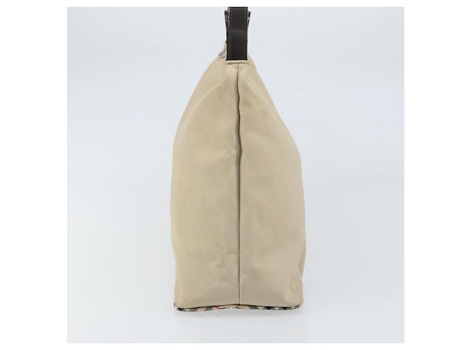 Burberry Borsa a Spalla in Nylon Beige Argento Auth bs33084 - vista 3