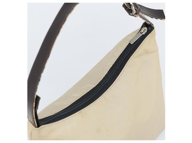 Burberry Borsa a Spalla in Nylon Beige Argento Auth bs33084 - vista 6