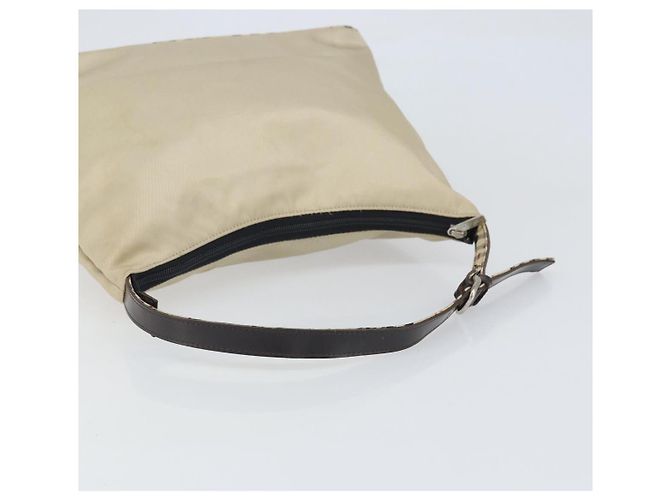 Burberry Borsa a Spalla in Nylon Beige Argento Auth bs33084 - vista 7