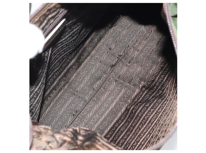 Borsa a Spalla PRADA in Nylon Khaki Auth bs33080 Cachi - vista 11