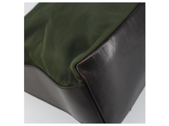 Borsa a Spalla PRADA in Nylon Khaki Auth bs33080 Cachi - vista 17