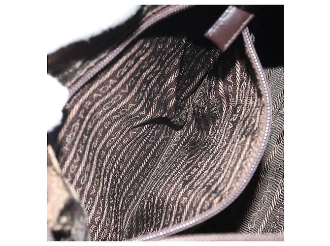 Borsa a Spalla PRADA in Nylon Khaki Auth bs33080 Cachi - vista 22