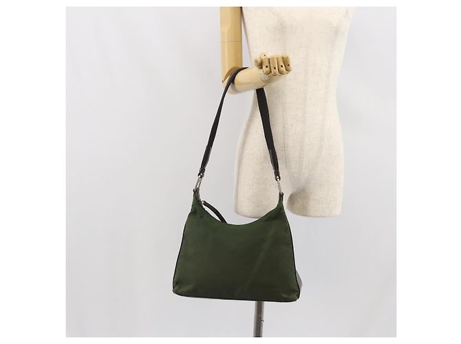 Borsa a Spalla PRADA in Nylon Khaki Auth bs33080 Cachi - vista 23