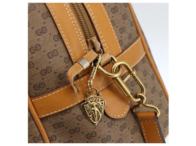 Gucci Borsa a mano Micro GG Supreme in pelle PVC 2 in 1 beige oro Auth BA10107 D'oro - vista 10