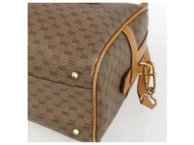 Gucci Borsa a mano Micro GG Supreme in pelle PVC 2 in 1 beige oro Auth BA10107 D'oro - vista 16