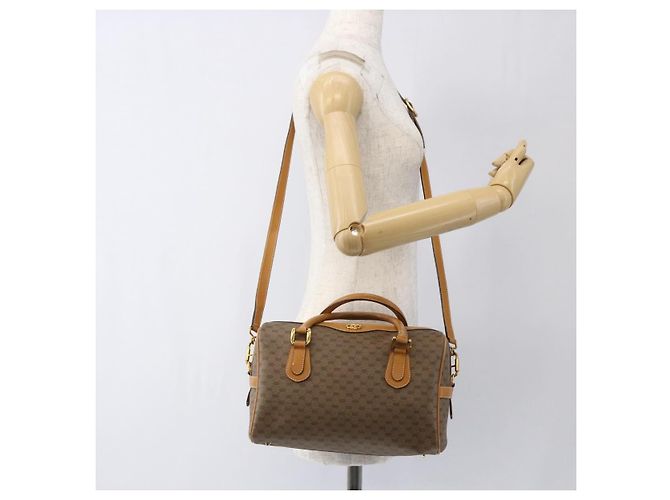 Gucci Borsa a mano Micro GG Supreme in pelle PVC 2 in 1 beige oro Auth BA10107 D'oro - vista 24