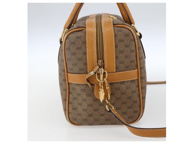 Gucci Borsa a mano Micro GG Supreme in pelle PVC 2 in 1 beige oro Auth BA10107 D'oro - vista 3