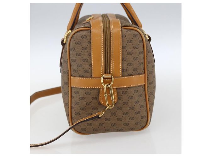 Gucci Borsa a mano Micro GG Supreme in pelle PVC 2 in 1 beige oro Auth BA10107 D'oro - vista 4