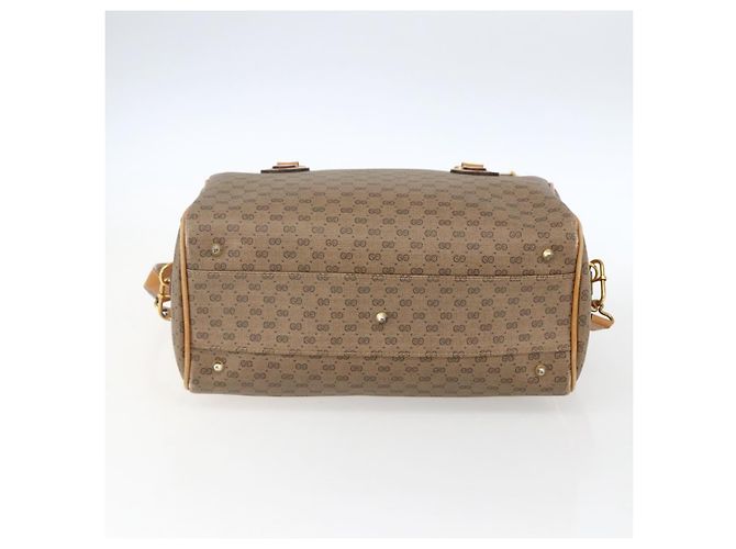 Gucci Borsa a mano Micro GG Supreme in pelle PVC 2 in 1 beige oro Auth BA10107 D'oro - vista 5