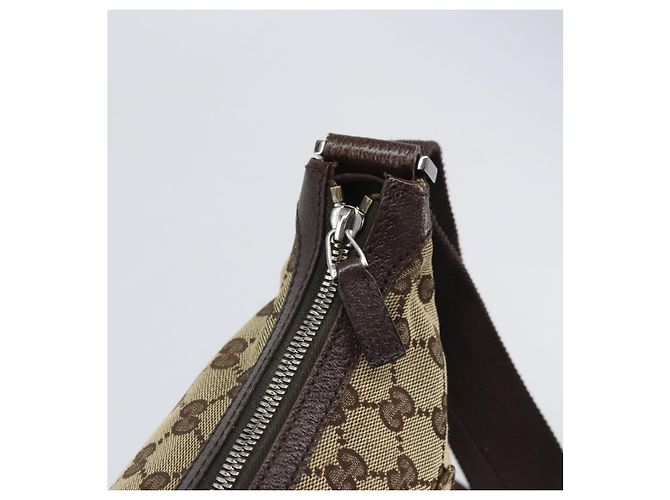 Borsa a Spalla GG Canvas Gucci Beige Argento 131211 Auth 170502 - vista 10