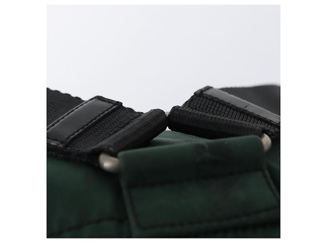 Zaino PRADA in nylon verde argento Auth ki6395 - vista 14