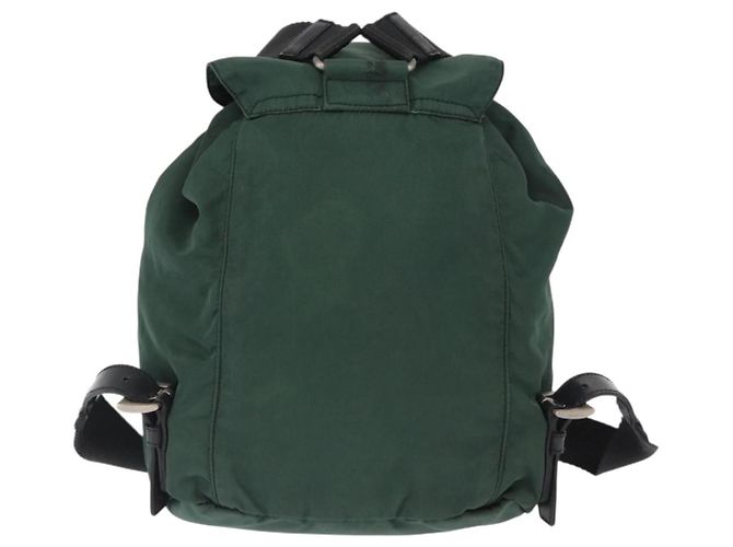 Zaino PRADA in nylon verde argento Auth ki6395 - vista 2