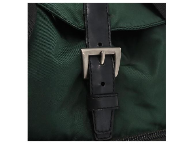 Zaino PRADA in nylon verde argento Auth ki6395 - vista 22