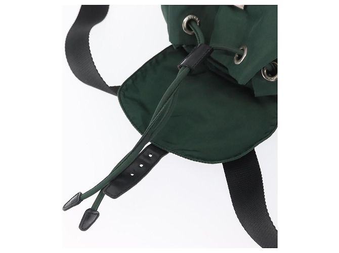 Zaino PRADA in nylon verde argento Auth ki6395 - vista 23