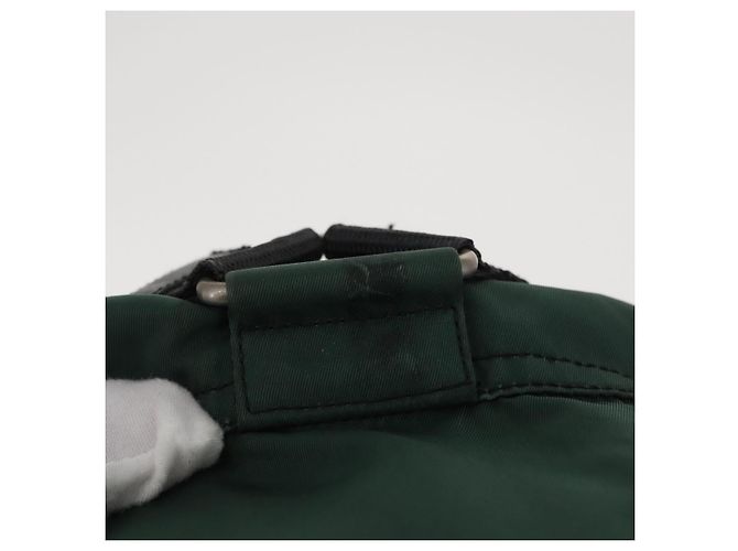 Zaino PRADA in nylon verde argento Auth ki6395 - vista 3