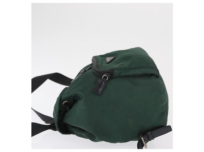 Zaino PRADA in nylon verde argento Auth ki6395 - vista 5
