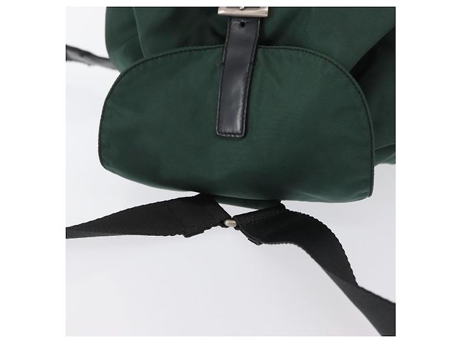 Zaino PRADA in nylon verde argento Auth ki6395 - vista 7