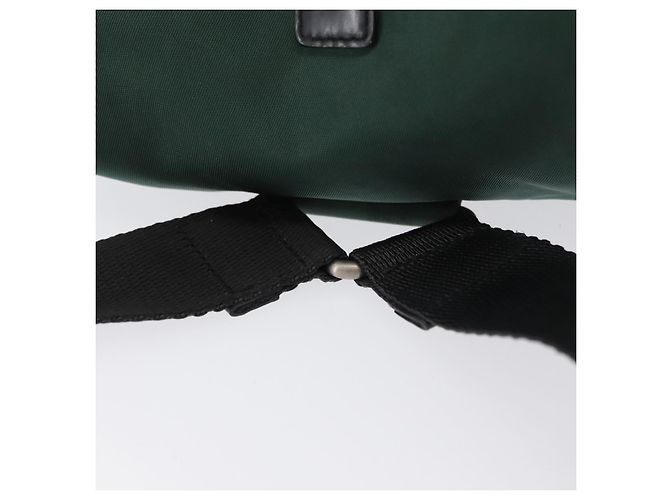 Zaino PRADA in nylon verde argento Auth ki6395 - vista 8