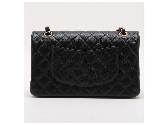 Timeless Chanel Borsa a spalla matelassé in pelle caviar nera con doppio flap classico medio Nero - vista 5