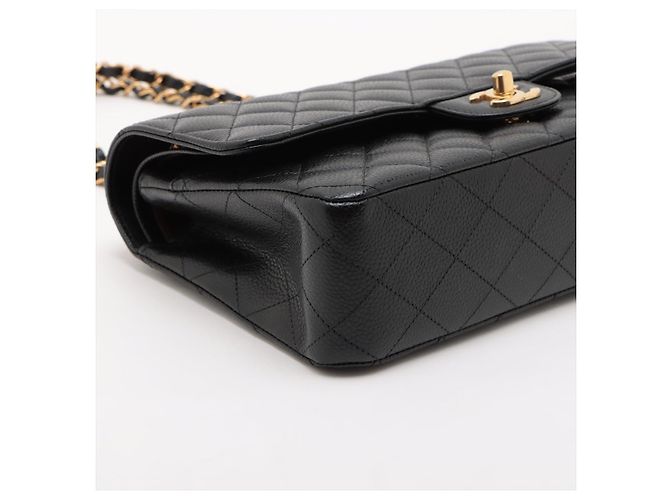 Timeless Chanel Borsa a spalla matelassé in pelle caviar nera con doppio flap classico medio Nero - vista 7