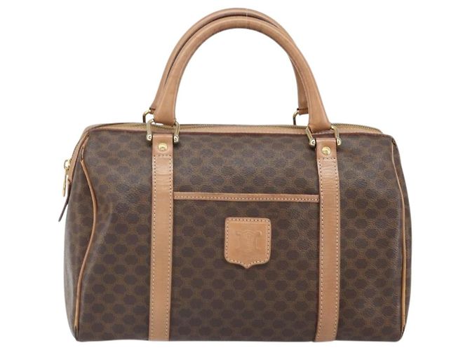 Céline Borsa a mano in tela Macadam CELINE in pelle PVC marrone e oro Auth 170409 D'oro - vista 13
