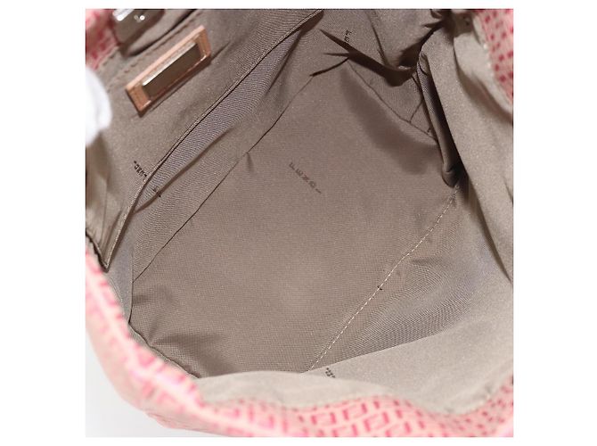 FENDI Zucchino Canvas Tote Bag Pink Silber Auth 170255 - Ansicht 11