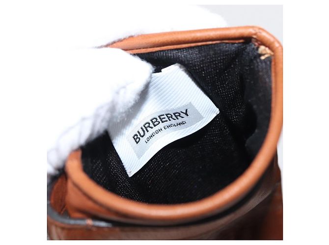 BURBERRY Handschuhe Leder Größe 7 Braun Gold Auth 149919M Golden - Ansicht 10