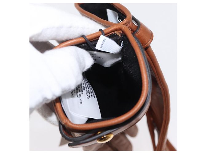 BURBERRY Handschuhe Leder Größe 7 Braun Gold Auth 149919M Golden - Ansicht 12