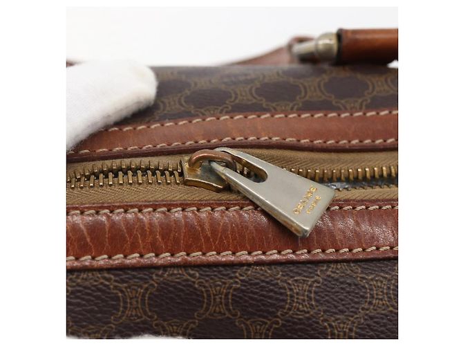 Céline Borsa a mano in tela Macadam CELINE in pelle PVC marrone oro Auth 170257 D'oro - vista 11