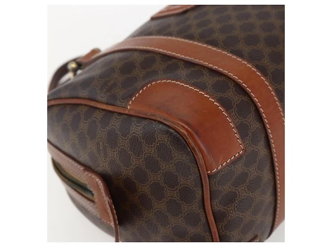 Céline Borsa a mano in tela Macadam CELINE in pelle PVC marrone oro Auth 170257 D'oro - vista 14