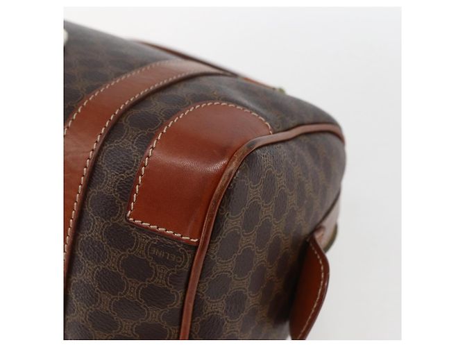 Céline Borsa a mano in tela Macadam CELINE in pelle PVC marrone oro Auth 170257 D'oro - vista 15