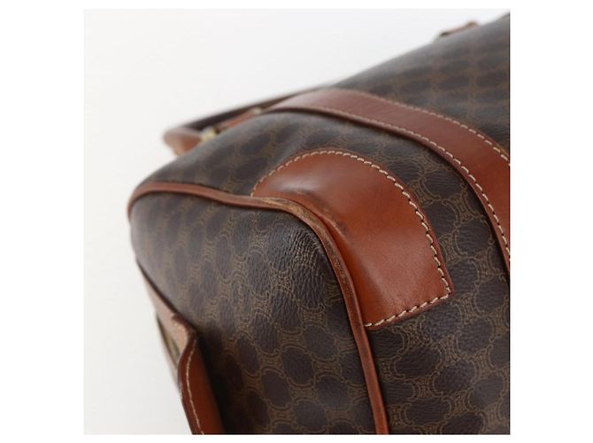 Céline Borsa a mano in tela Macadam CELINE in pelle PVC marrone oro Auth 170257 D'oro - vista 16