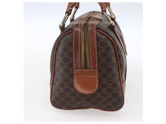 Céline Borsa a mano in tela Macadam CELINE in pelle PVC marrone oro Auth 170257 D'oro - vista 3